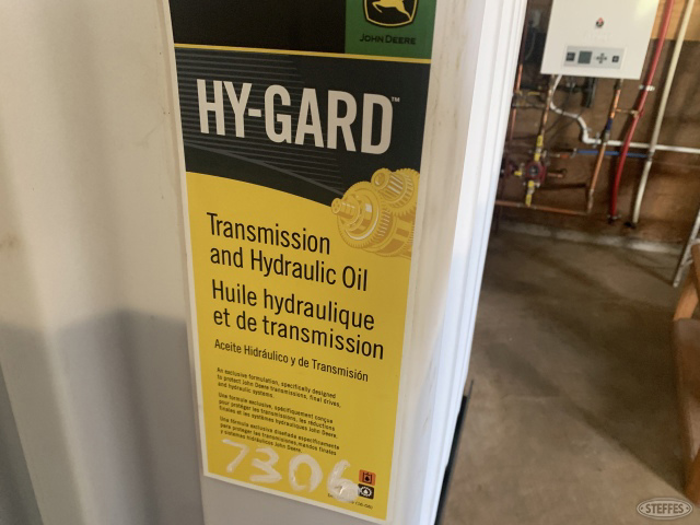 90 gal+/- of John Deere Hy-gard Hydraulic oil  *buyer must bring own container-totes are leased and may not be removed